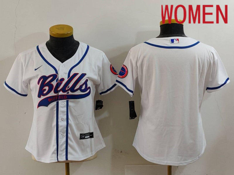 Women Buffalo Bills Blank White Joint Name 2024 Nike Limited NFL Jersey style 912